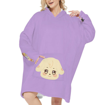 Atinteez Snug Hoodie Oversized TYUdeongi - YUNHO - Wearable Sleep Blanket Hoodie - Ateez Blanket - Atiny Fleece Hoodie - Beyond The Shoppe