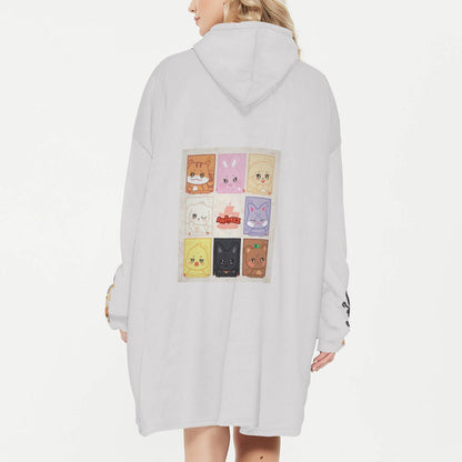 Atinteez Snug Hoodie Oversized WOOYOnyang - WOOYOUNG - Wearable Sleep Blanket Hoodie - Ateez Blanket - Atiny Fleece Hoodie - Beyond The Shoppe