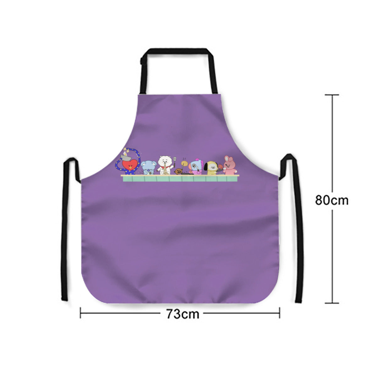 BTS BT21 Adjustable Purple Apron - Great for chefs, bakers and home cooks! Great gift for K-Pop lover!