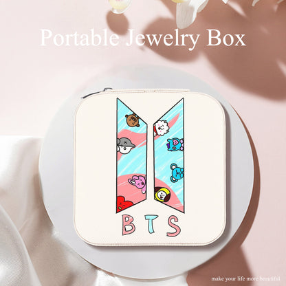 BTS BT21 logo Jewelry Box - Jewelry Organizer - 5 Colors! Jewelry accessories - jewelry box - Travel Jewelry organizer - Great gift