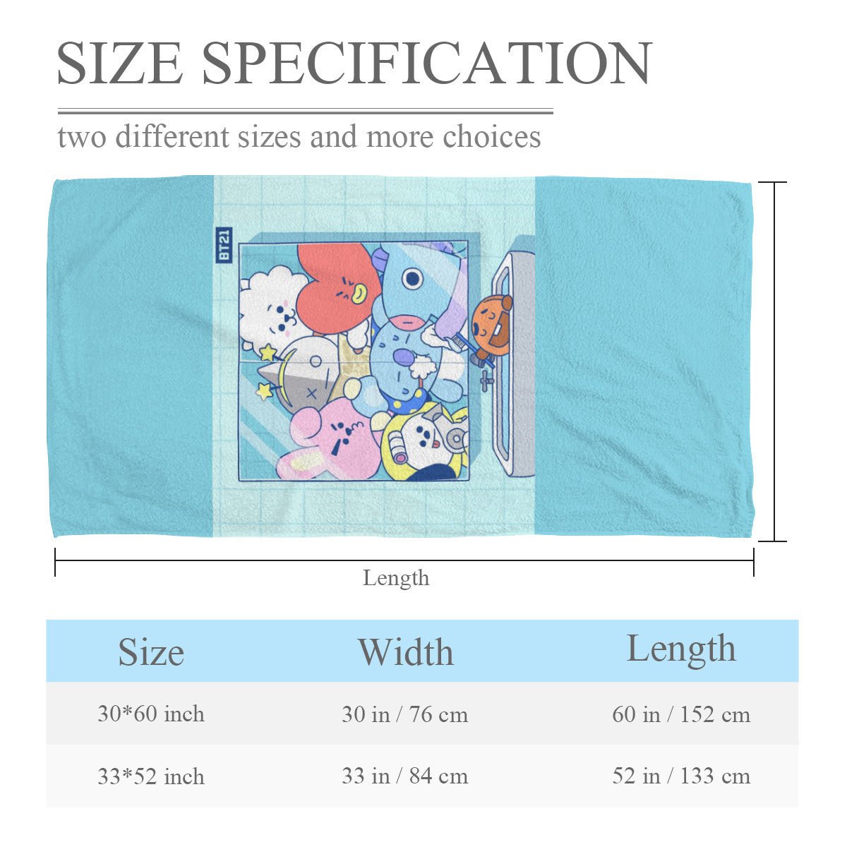 Beach towel (comfortable model)｜Polyester - BT21 - bath - towel - Beyond The Shoppe
