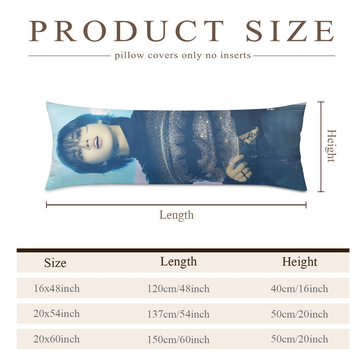 Stray Kids Han  Full Body Pillow Case - Double Sided Full Body Pillowcases - 3 sizes! Long Pillow Cover Double-Sided Design (Multiple Sizes)
