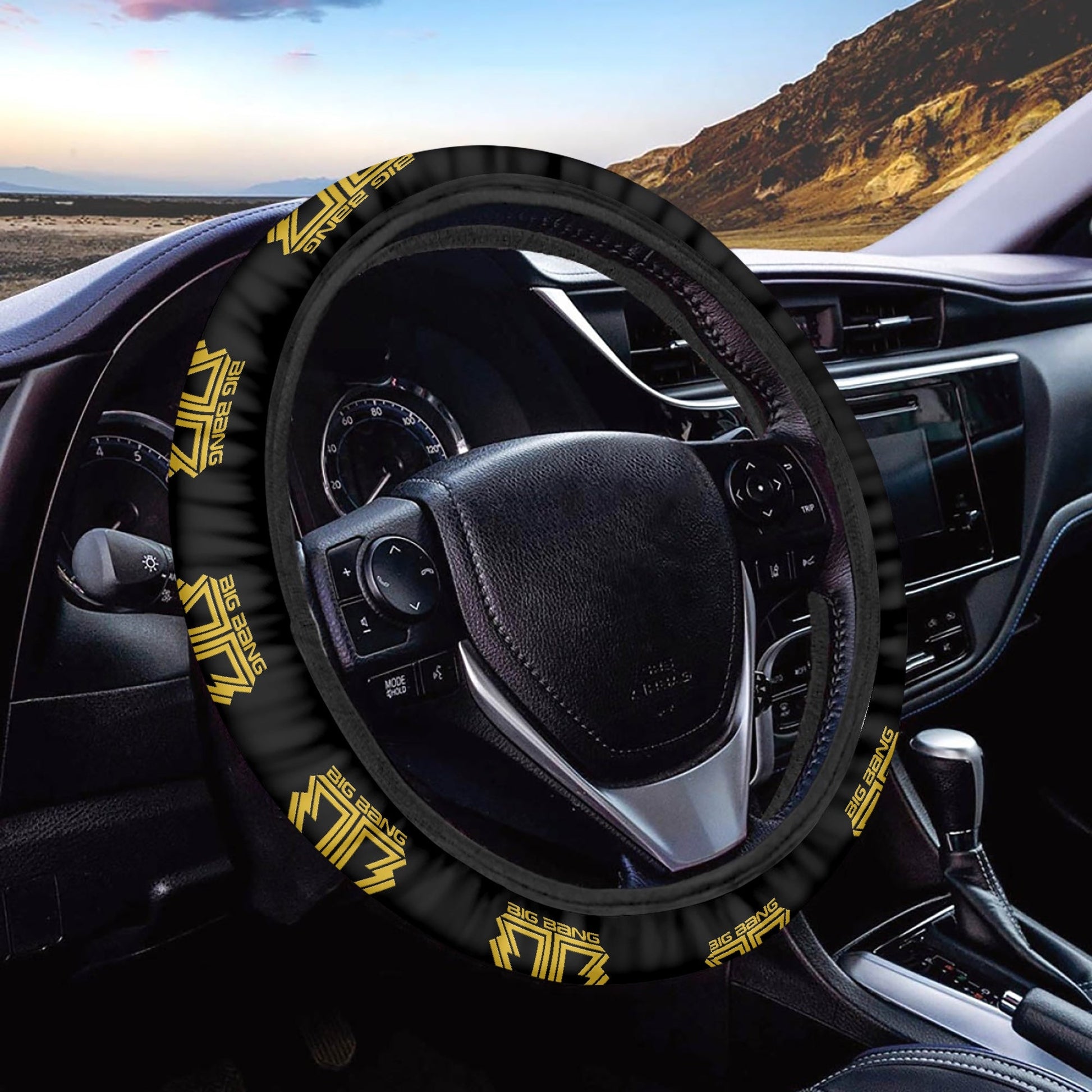 BigBang Steering Wheel Cover car accessory - black steering cover - great gift - kpop car accessories - Beyond The Shoppe