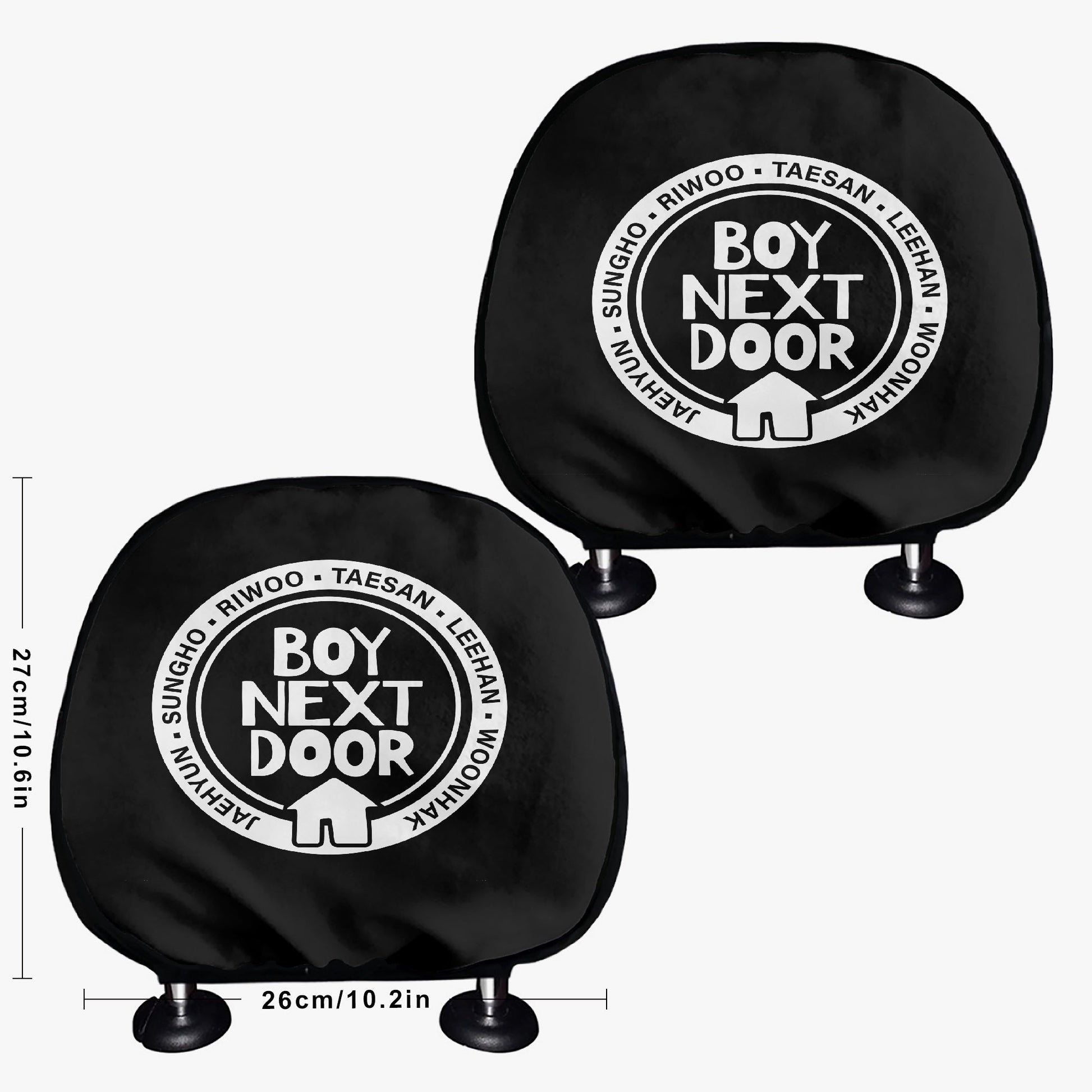 BoyNextDoor Logo Car Headrest Covers - 2Pcs - car accessories - Great KPop Gift! - Beyond The Shoppe