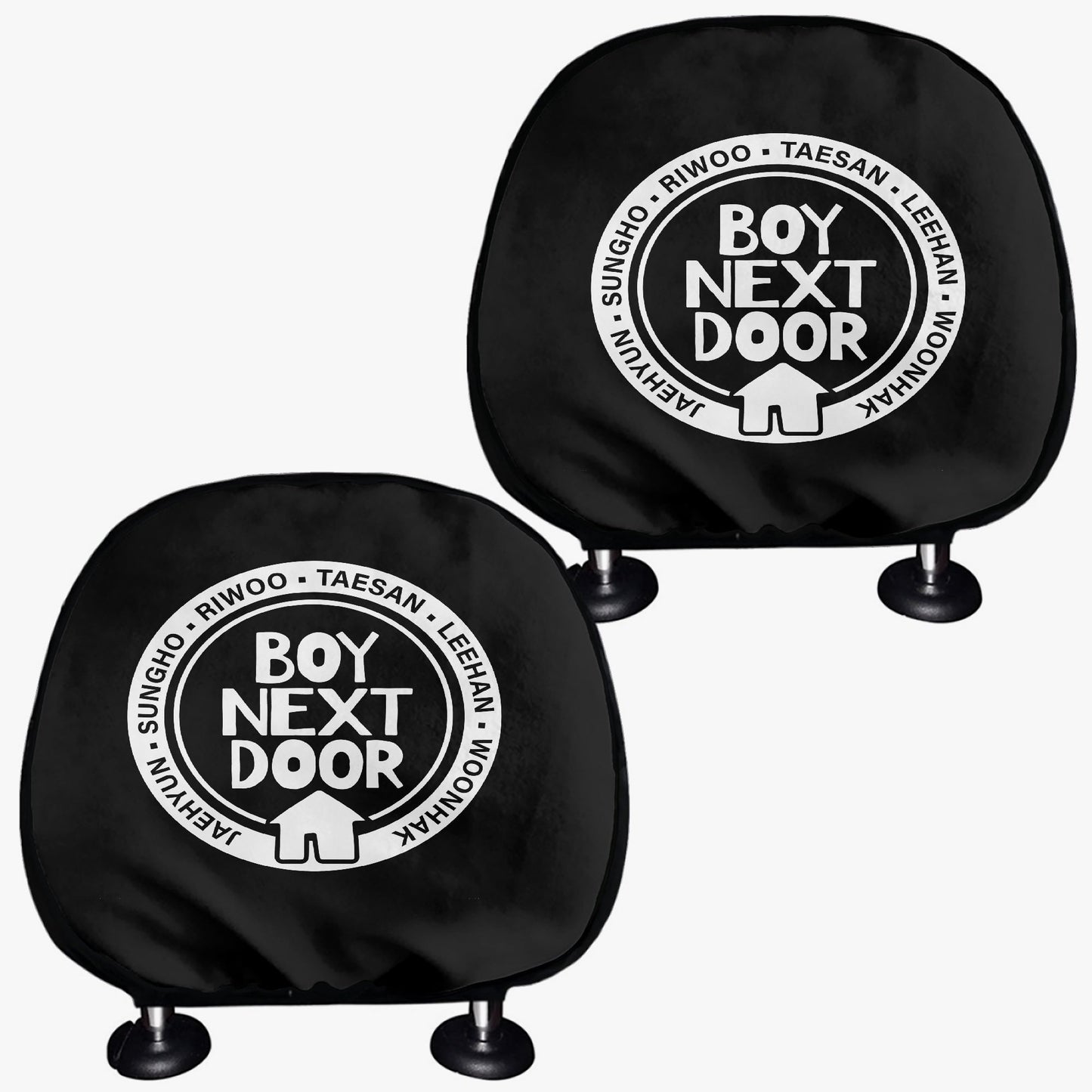 BoyNextDoor Logo Car Headrest Covers - 2Pcs - car accessories - Great KPop Gift! - Beyond The Shoppe