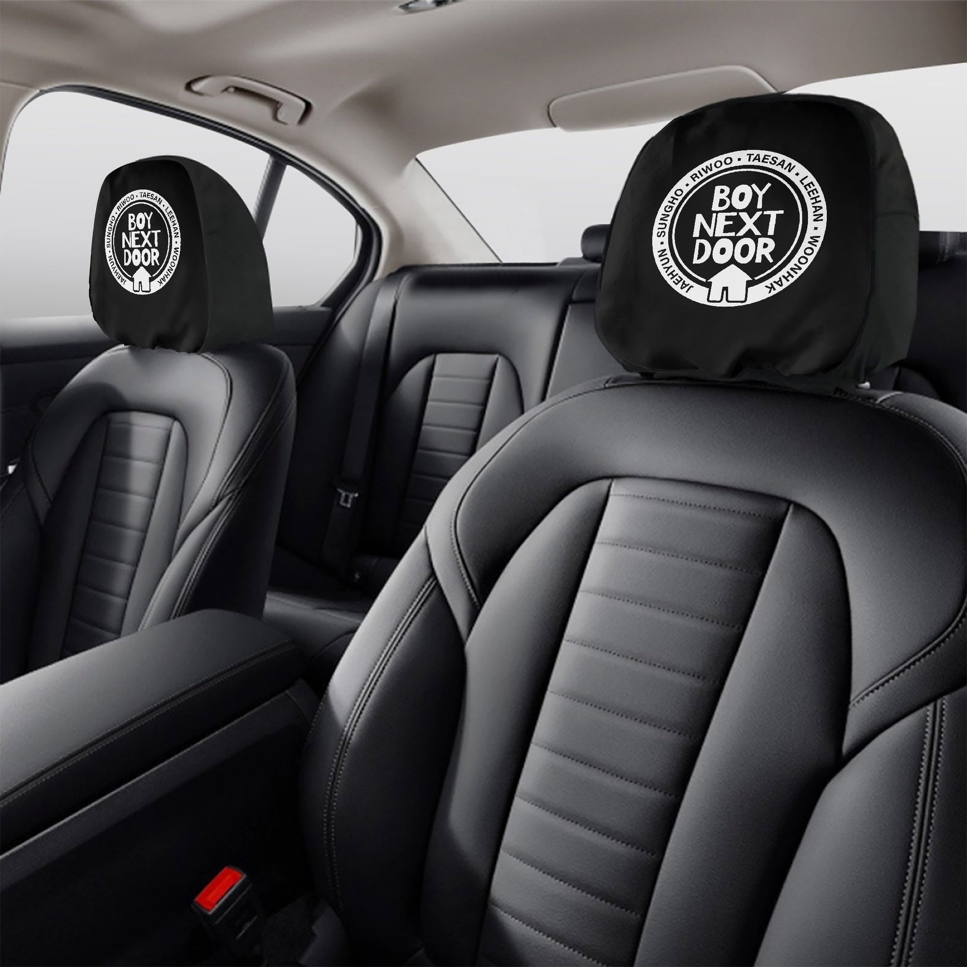 BoyNextDoor Logo Car Headrest Covers - 2Pcs - car accessories - Great KPop Gift! - Beyond The Shoppe