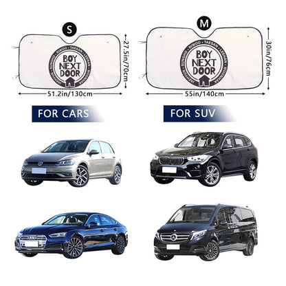 BoyNextDoor logo Sun Shade - Windshield Cover - KPop Themed - Great gift! Car Window Shield - Windshield Protector - Beyond The Shoppe