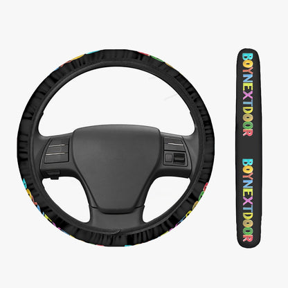 BoyNextDoor Steering Wheel Cover car accessory - black steering cover - great gift - kpop car accessories - Beyond The Shoppe