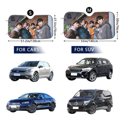 BoyNextDoor Sun Shade - Windshield Cover - KPop Themed - Great gift! Car Window Shield - Windshield Protector - Beyond The Shoppe