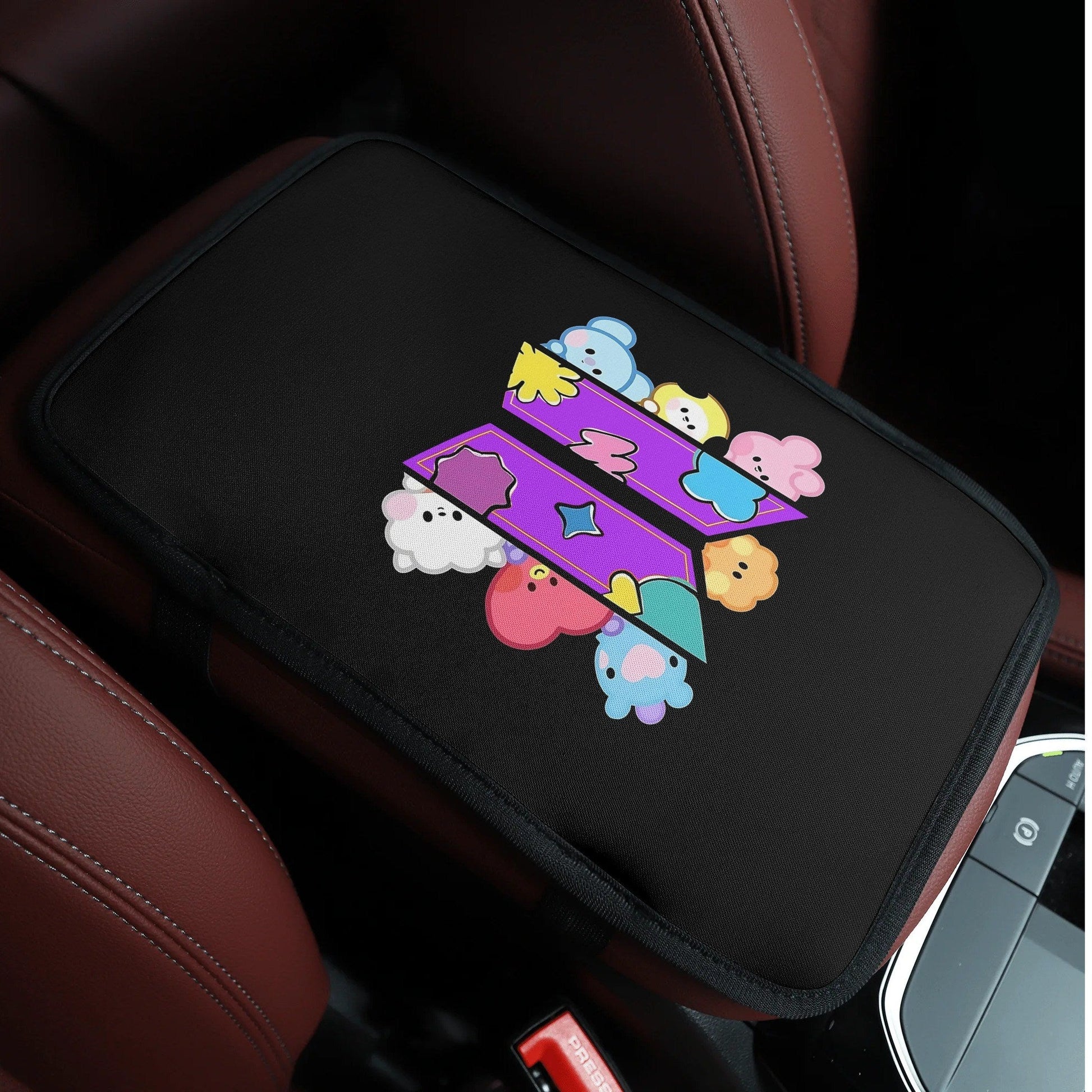 BT21 Character Car Console Armrest Pad Cover – Comfortable, Durable & Stylish - Beyond The Shoppe