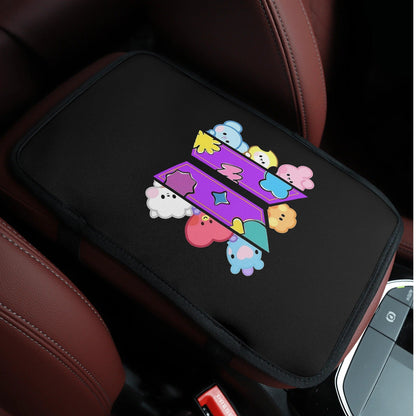 BT21 Character Car Console Armrest Pad Cover – Comfortable, Durable & Stylish - Beyond The Shoppe