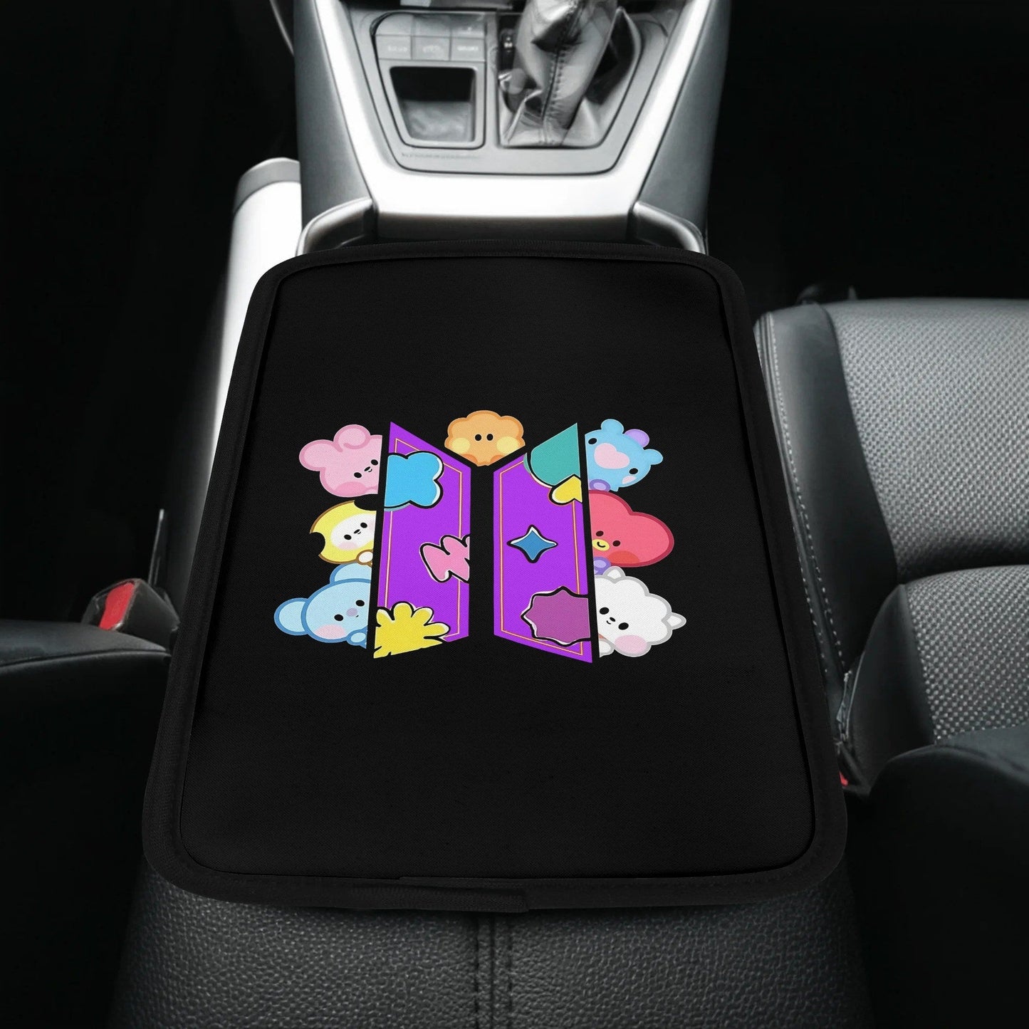 BT21 Character Car Console Armrest Pad Cover – Comfortable, Durable & Stylish - Beyond The Shoppe
