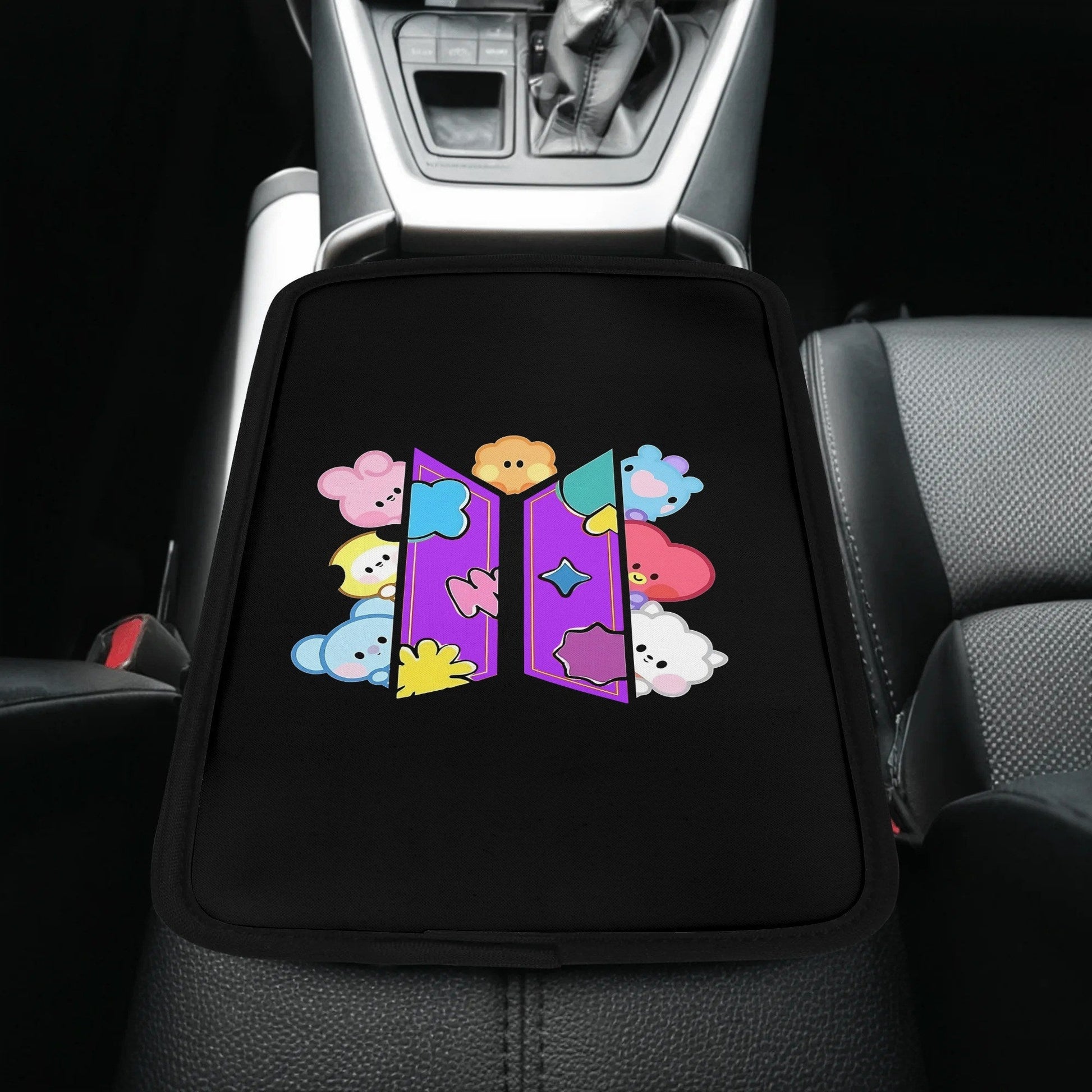 BT21 Character Car Console Armrest Pad Cover – Comfortable, Durable & Stylish - Beyond The Shoppe