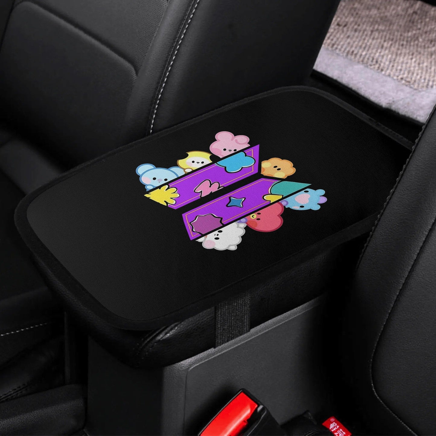 BT21 Character Car Console Armrest Pad Cover – Comfortable, Durable & Stylish - Beyond The Shoppe
