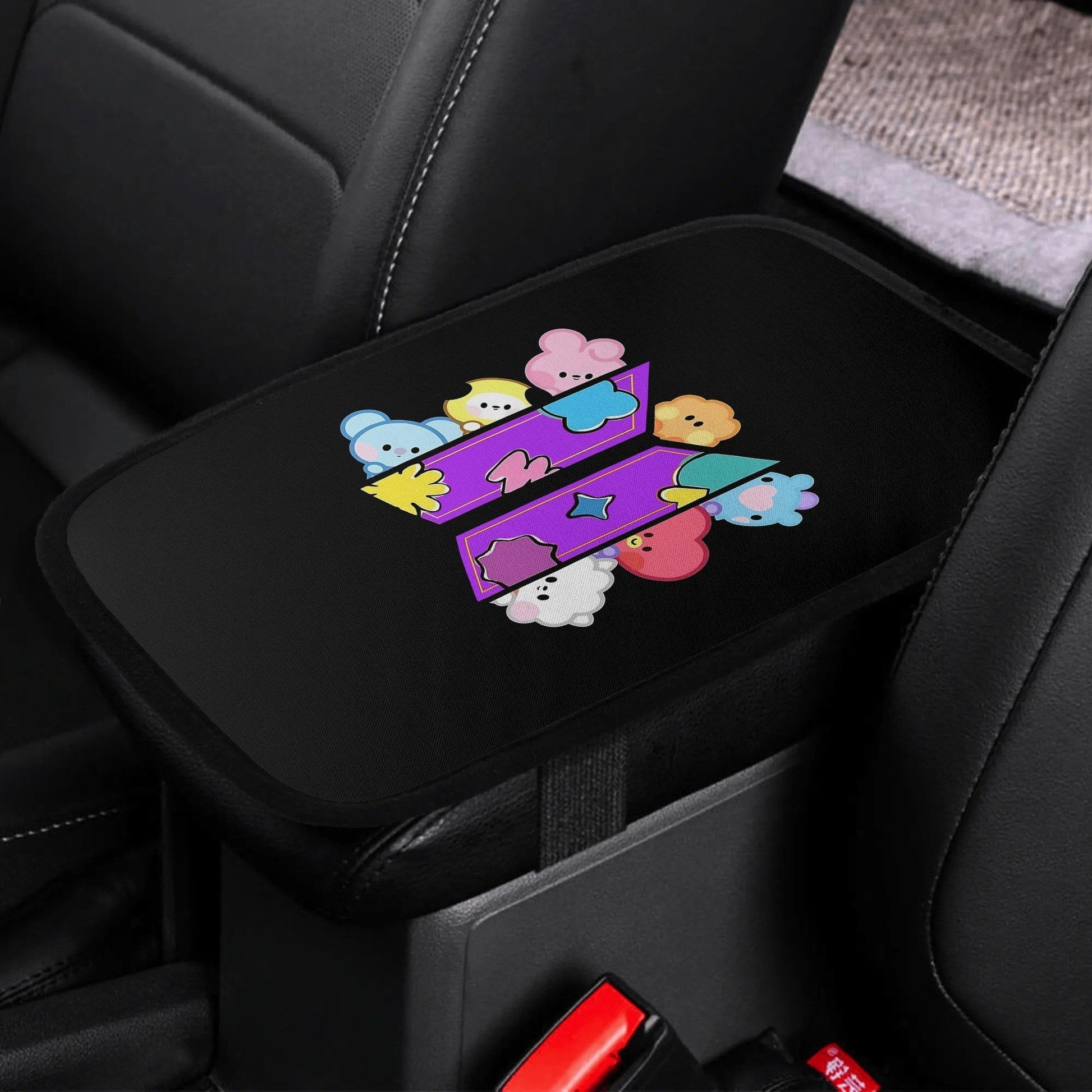 BT21 Character Car Console Armrest Pad Cover – Comfortable, Durable & Stylish - Beyond The Shoppe