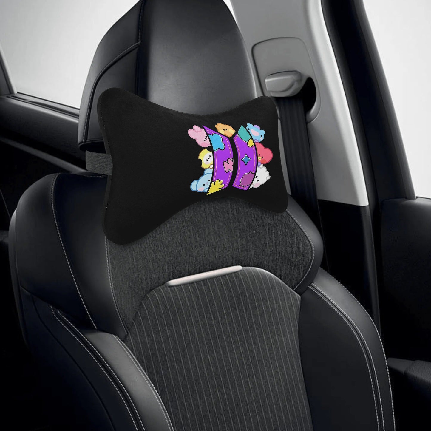 BT21 Characters Plush Car Headrest Pillow – Ultra Soft Comfort & Neck Support - Beyond The Shoppe