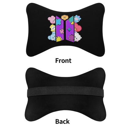 BT21 Characters Plush Car Headrest Pillow – Ultra Soft Comfort & Neck Support - Beyond The Shoppe