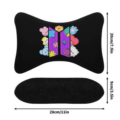 BT21 Characters Plush Car Headrest Pillow – Ultra Soft Comfort & Neck Support - Beyond The Shoppe