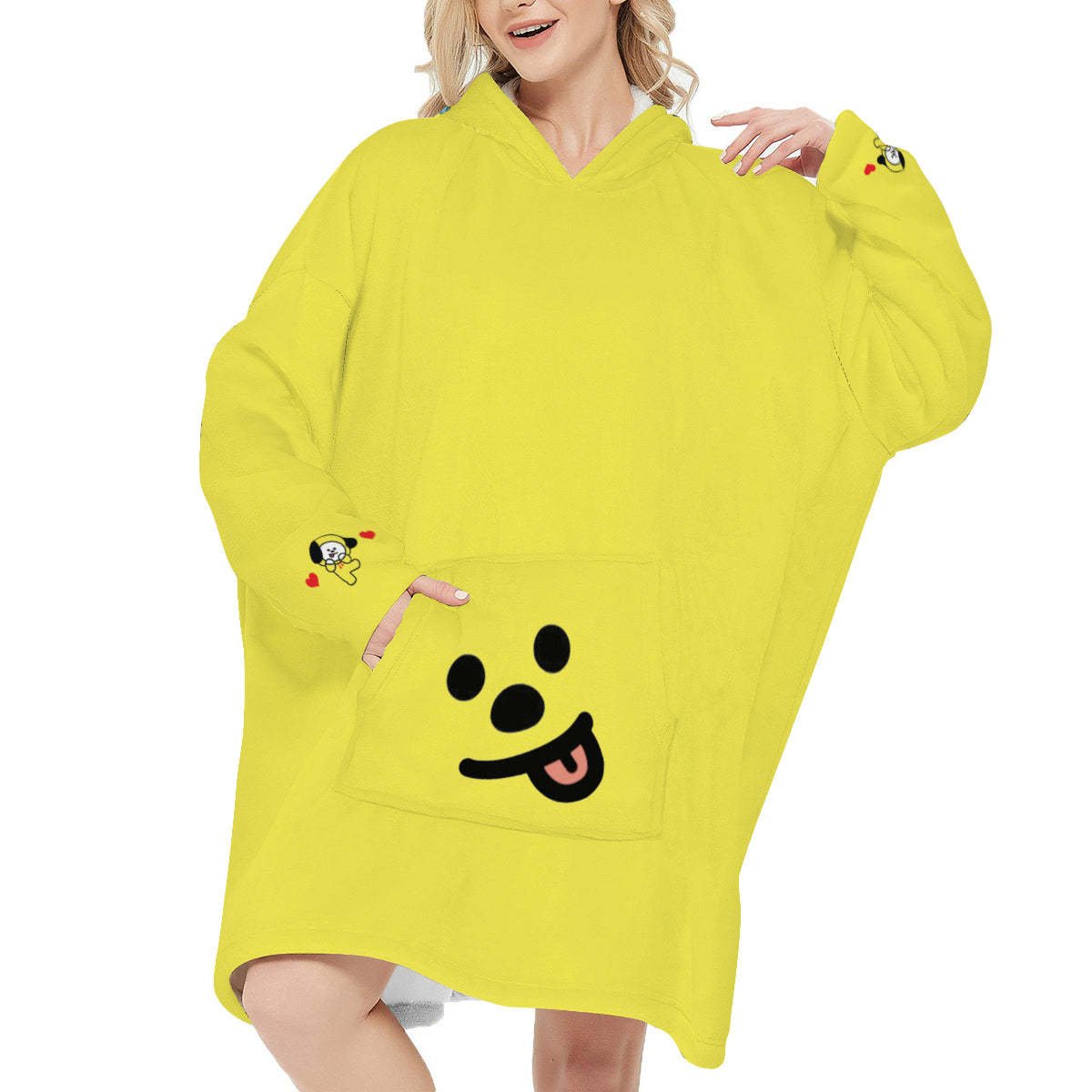 BT21 Chimmy Snug Hoodie Oversized - BTS Chimmy Hoodie Oversized - BTS Wearable Blanket Hoodie - BTS Blanket Hoodie Fleece Blanket Hoodie - Beyond The Shoppe