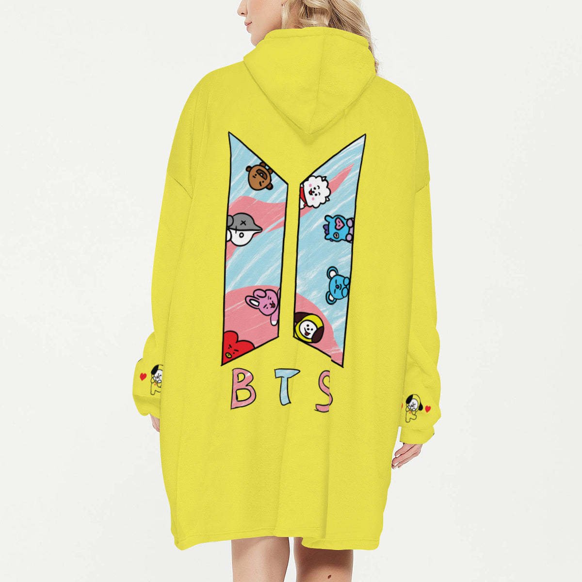 BT21 Chimmy Snug Hoodie Oversized - BTS Chimmy Hoodie Oversized - BTS Wearable Blanket Hoodie - BTS Blanket Hoodie Fleece Blanket Hoodie - Beyond The Shoppe