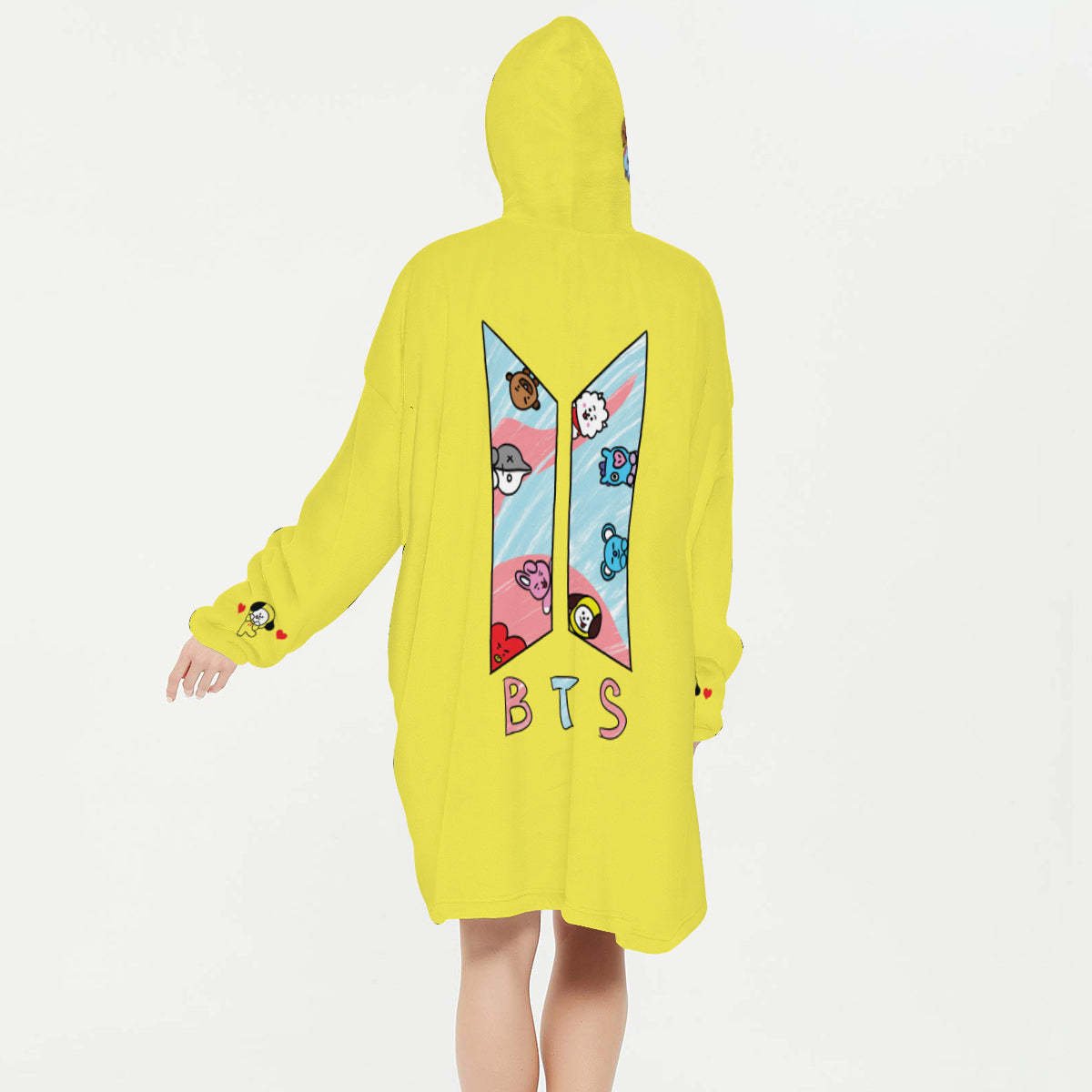 BT21 Chimmy Snug Hoodie Oversized - BTS Chimmy Hoodie Oversized - BTS Wearable Blanket Hoodie - BTS Blanket Hoodie Fleece Blanket Hoodie - Beyond The Shoppe