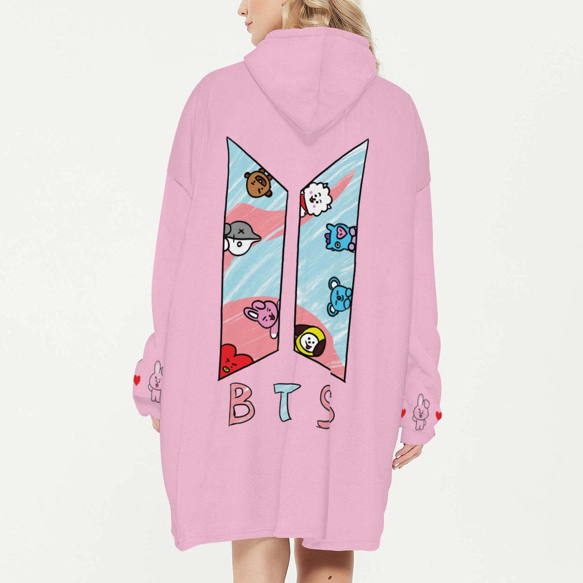 BT21 Cooky Snug Hoodie Oversized - BTS Cooky Hoodie Oversized - BTS Wearable Blanket Hoodie - BTS Blanket Hoodie Fleece Blanket Hoodie - Beyond The Shoppe