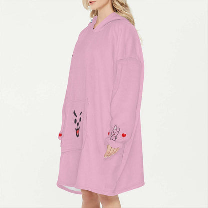 BT21 Cooky Snug Hoodie Oversized - BTS Cooky Hoodie Oversized - BTS Wearable Blanket Hoodie - BTS Blanket Hoodie Fleece Blanket Hoodie - Beyond The Shoppe