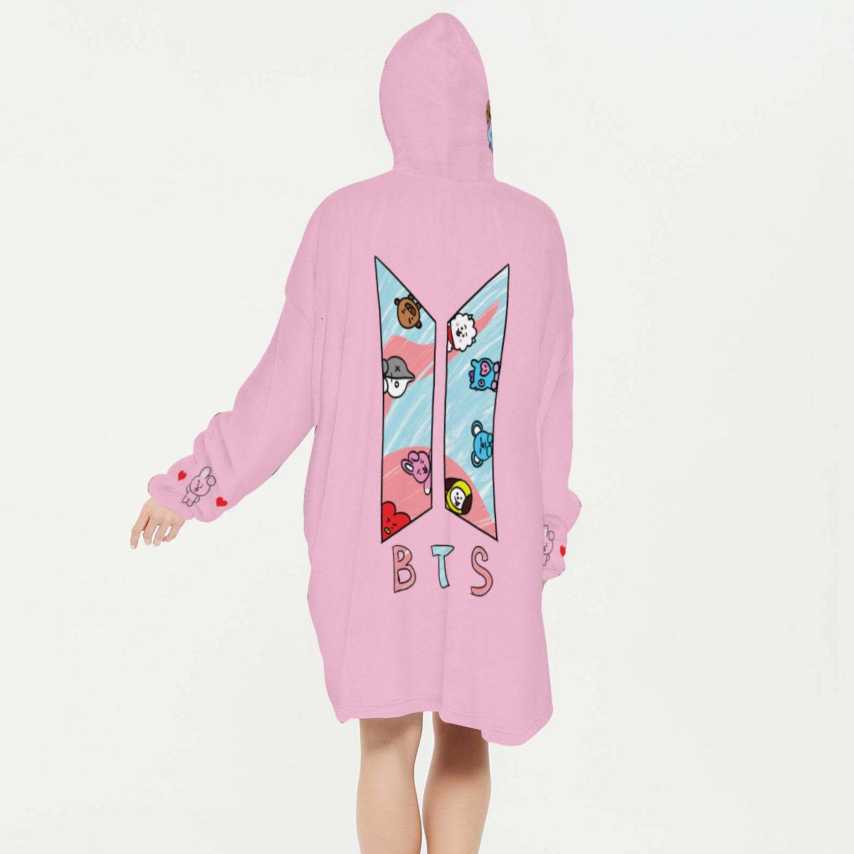 BT21 Cooky Snug Hoodie Oversized - BTS Cooky Hoodie Oversized - BTS Wearable Blanket Hoodie - BTS Blanket Hoodie Fleece Blanket Hoodie - Beyond The Shoppe