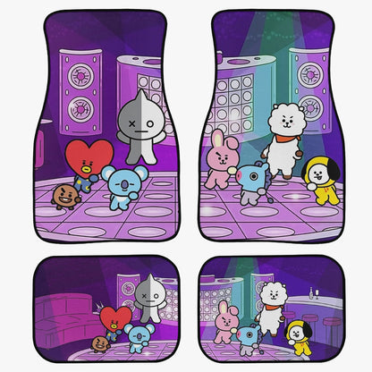 BT21 in the Disco Car Mats - Set of 2 fronts or 4 (2 front/2 back) - BTS Car Accessories - Kpop car mats - BTS Car Mats (Set of 4) - Beyond The Shoppe
