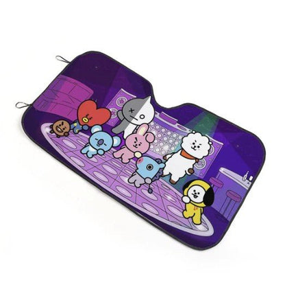 BT21 In The Disco Car Sun Shade - BTS Car Windshield Sun Shade Gift for Bangtan Fan, Army Car Sunshade BTS - K - Pop Inspired Car Accessories - Beyond The Shoppe