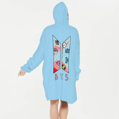 BT21 Koya Snug Hoodie Oversized - BTS Sung Hoodie Oversized - BTS Wearable Blanket Hoodie - BTS Blanket Hoodie Fleece Blanket Hoodie - Beyond The Shoppe