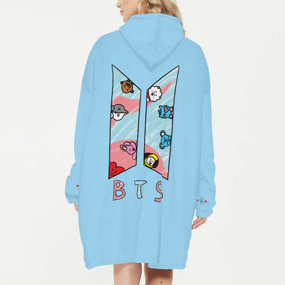 BT21 Koya Snug Hoodie Oversized - BTS Sung Hoodie Oversized - BTS Wearable Blanket Hoodie - BTS Blanket Hoodie Fleece Blanket Hoodie - Beyond The Shoppe