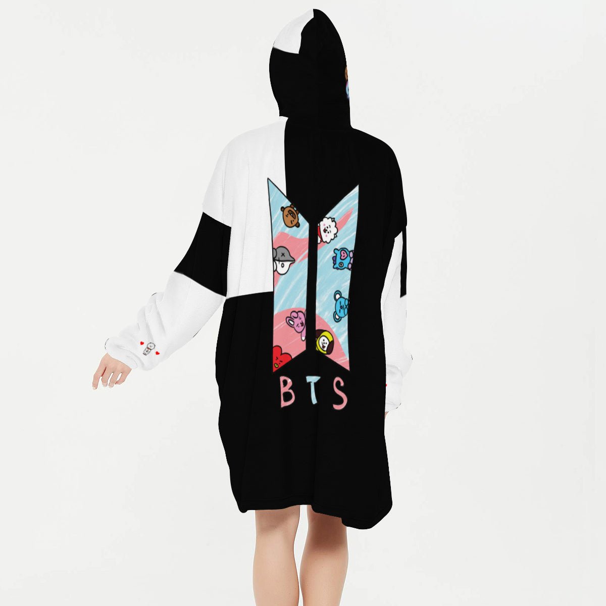 BT21 RJ Snug Hoodie Oversized - BTS Sung Hoodie Oversized - BTS Wearable Blanket Hoodie - BTS Blanket Hoodie Fleece Blanket Hoodie - Beyond The Shoppe