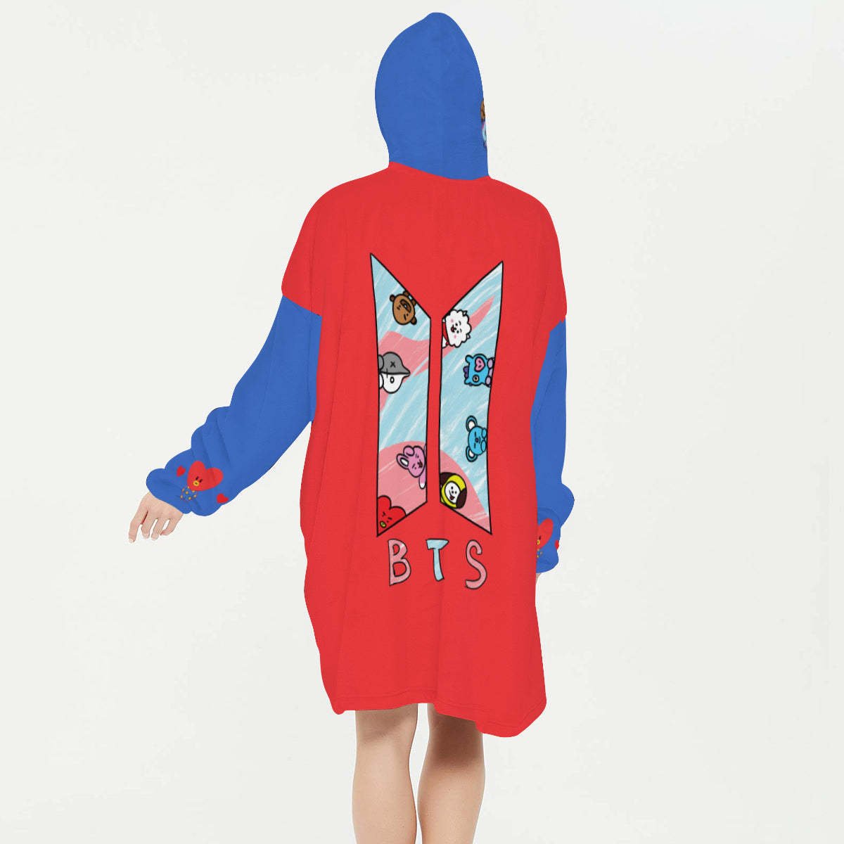 BT21 Tata Snug Hoodie Oversized - BTS Tata Hoodie Oversized - BTS Wearable Blanket Hoodie - BTS Blanket Hoodie Fleece Blanket Hoodie - Beyond The Shoppe