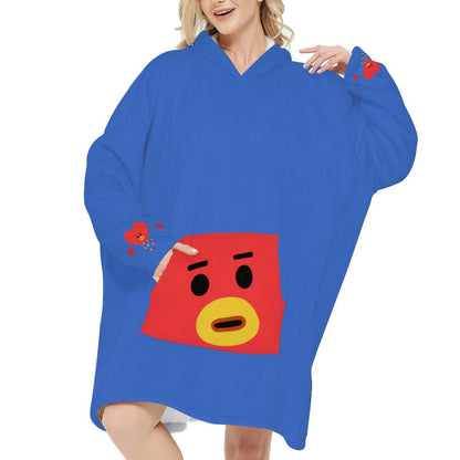 BT21 Tata Snug Hoodie Oversized - BTS Tata Hoodie Oversized - BTS Wearable Blanket Hoodie - BTS Blanket Hoodie Fleece Blanket Hoodie - Beyond The Shoppe
