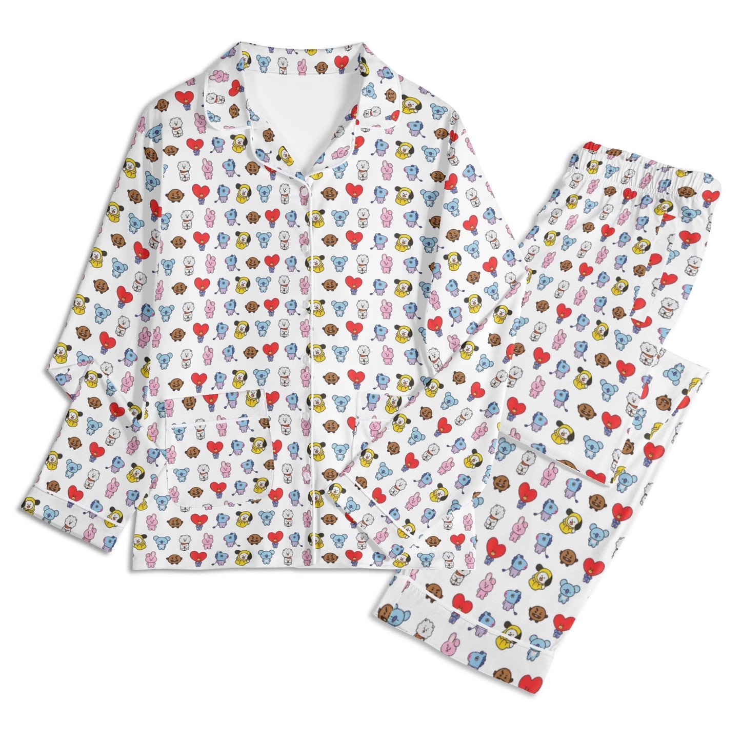 BT21 Unisex Long Sleeve Adult PJs - Immediate Shipping! Size XL - Beyond The Shoppe