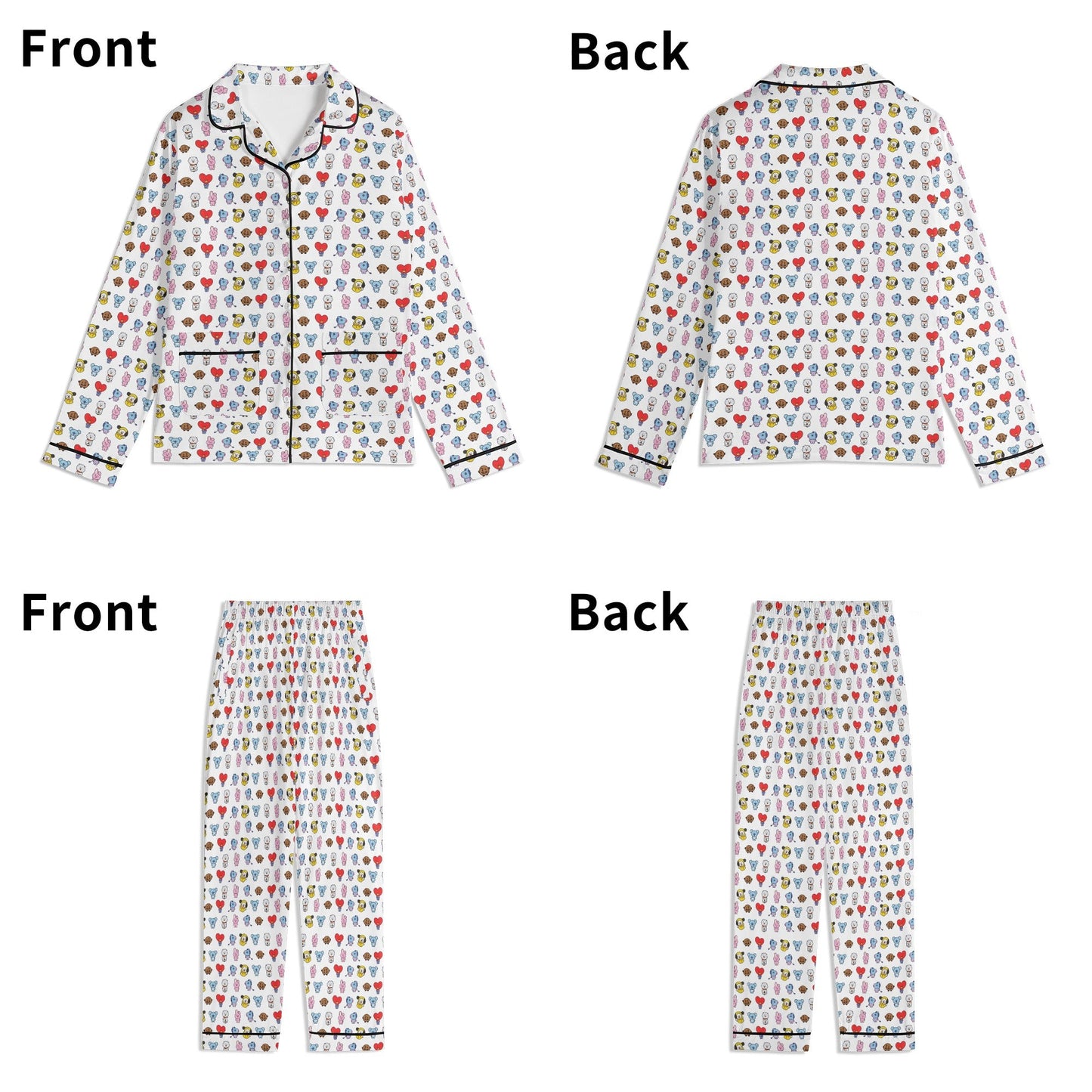 BT21 Unisex Long Sleeve Adult PJs - Immediate Shipping! Size XL - Beyond The Shoppe