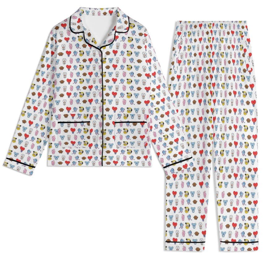 BT21 Unisex Long Sleeve Adult PJs - Immediate Shipping! Size XL - Beyond The Shoppe