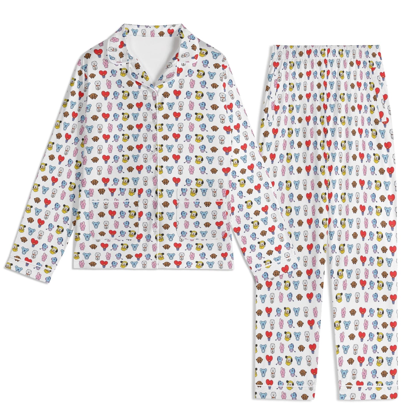 BT21 Unisex Long Sleeve Adult PJs - Immediate Shipping! Size XL - Beyond The Shoppe