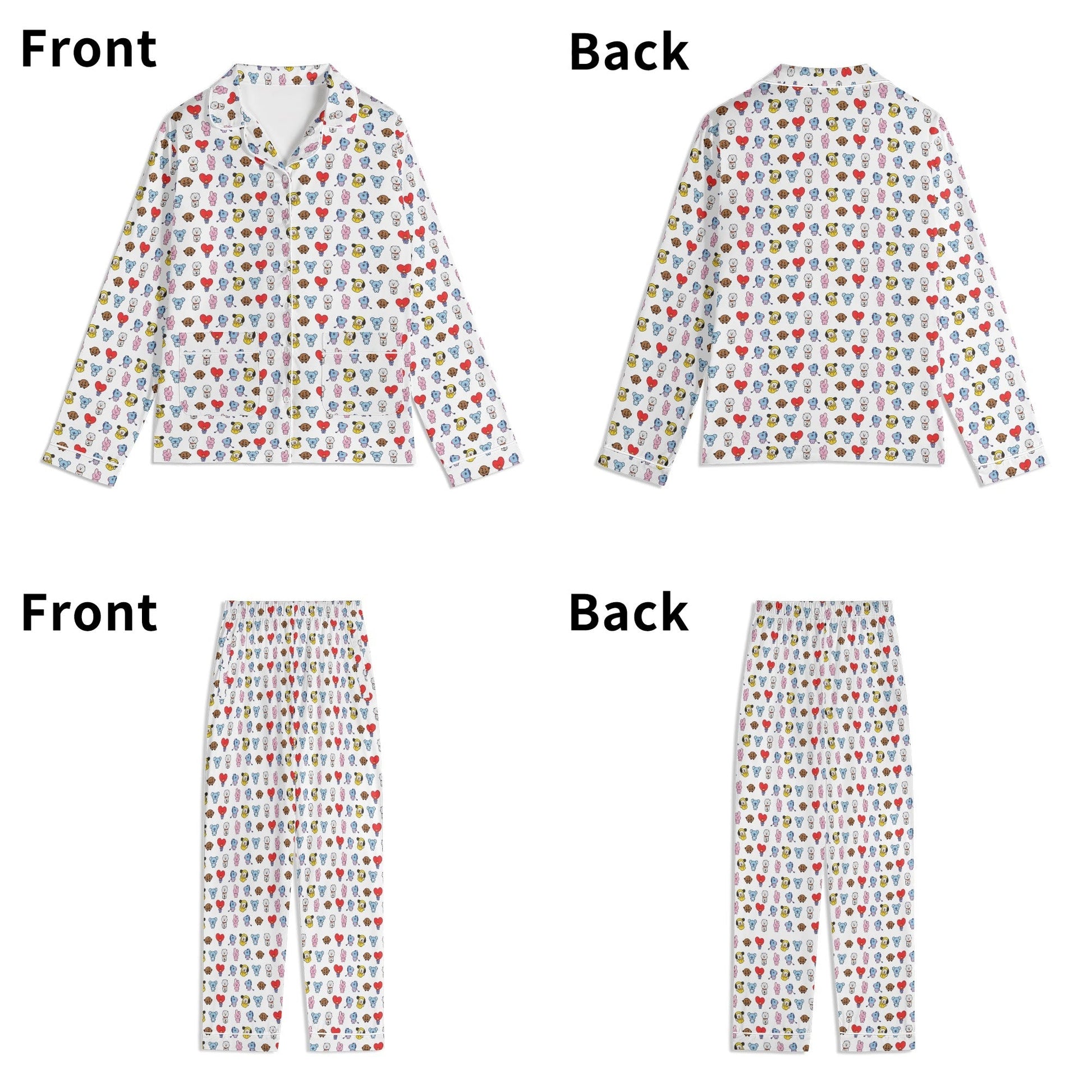 BT21 Unisex Long Sleeve Adult PJs - Immediate Shipping! Size XL - Beyond The Shoppe