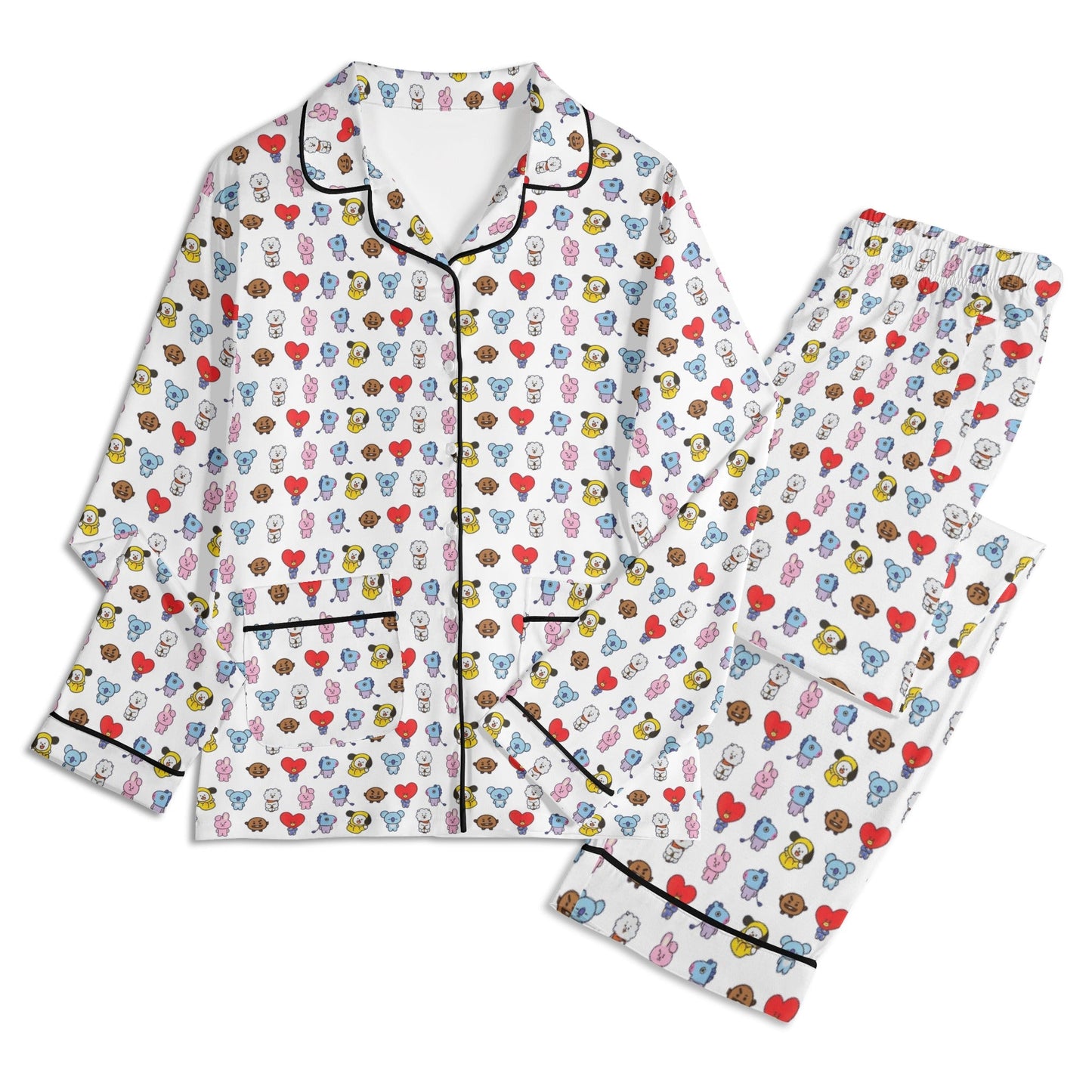 BT21 Unisex Long Sleeve Adult PJs - Immediate Shipping! Size XL - Beyond The Shoppe