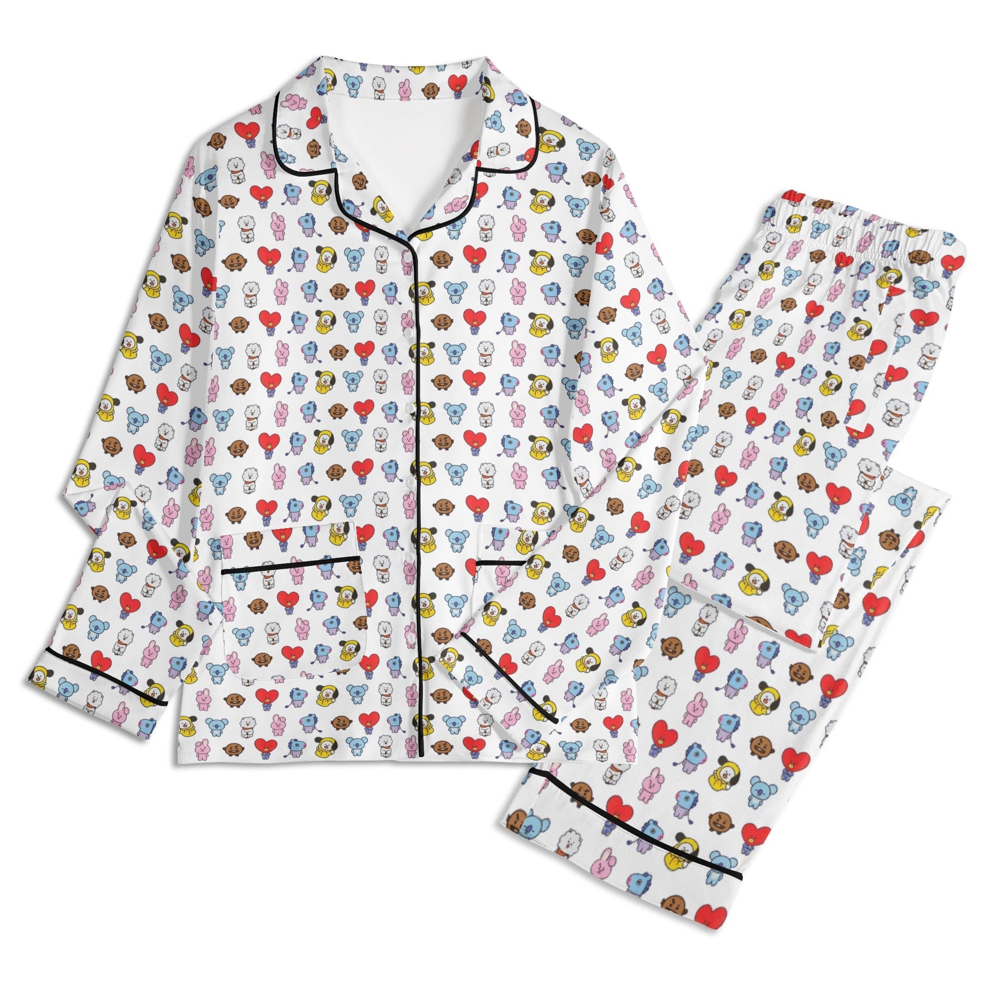 BT21 Unisex Long Sleeve Adult PJs - Immediate Shipping! Size XL - Beyond The Shoppe