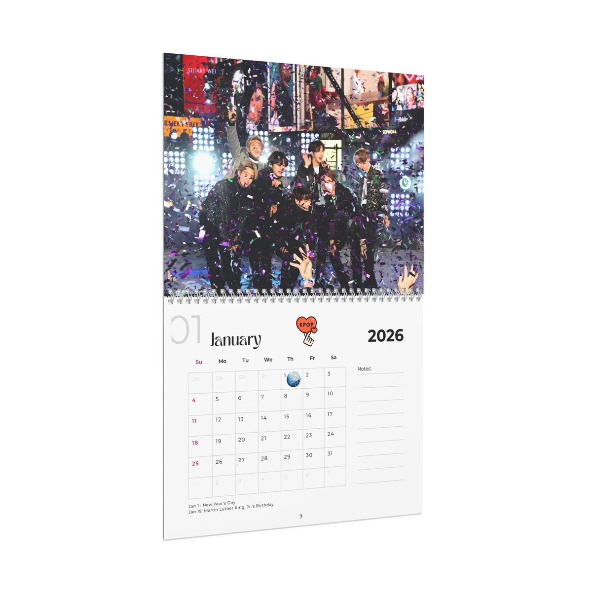 BTS 2026 Wall Calendar Monthly Planner KPop Gift - Beyond The Shoppe