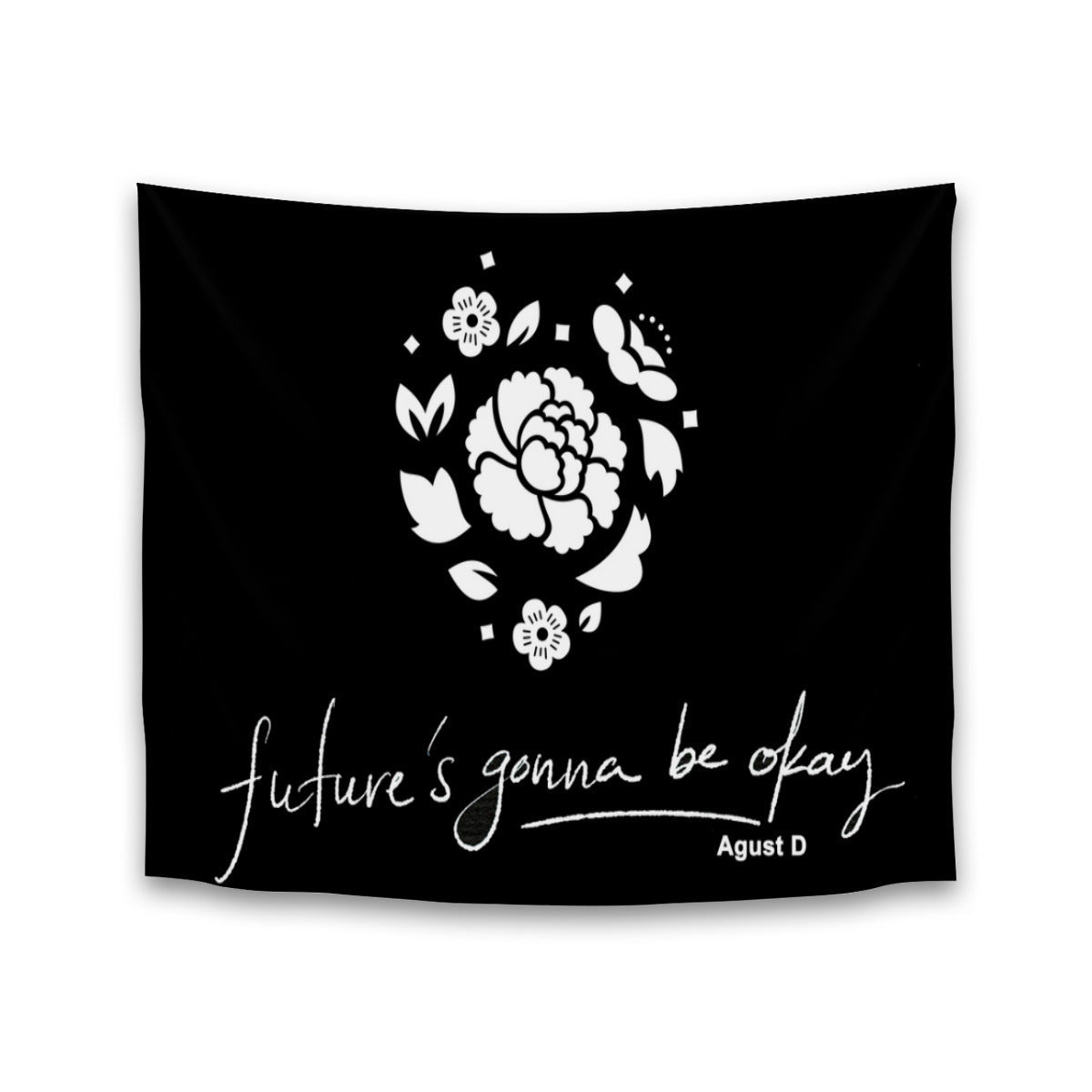 BTS Agust D Lotus - Futures Gonna be Okay Horizontal Tapestry Polyester 80*60" Polyester - Beyond The Shoppe