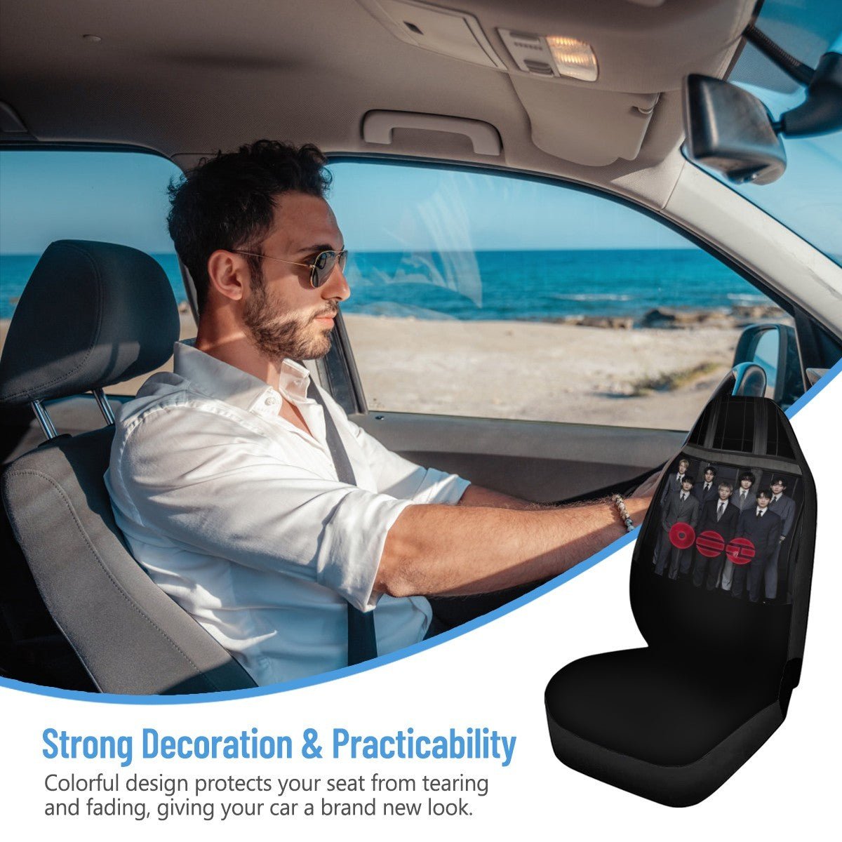 BTS Arirang Car Seat Microfiber Covers - Set of 2 - KPop car accessories - Beyond The Shoppe