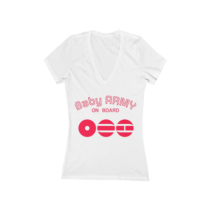 BTS Arirang Concert - Baby Army On Board Women's V‑Neck Tee with BTS Name Chant on Back - Beyond The Shoppe