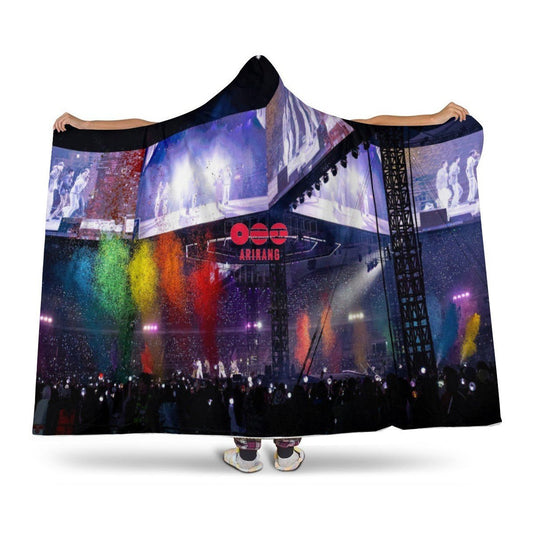 BTS Arirang Concert Hooded Blanket – K-Pop Cozy Wearable Fleece Blanket - Beyond The Shoppe
