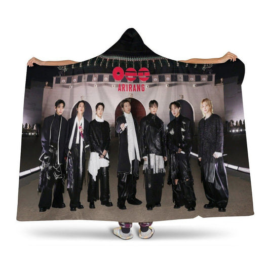 BTS Arirang Hooded Blanket – K-Pop Cozy Wearable Fleece Blanket - Beyond The Shoppe