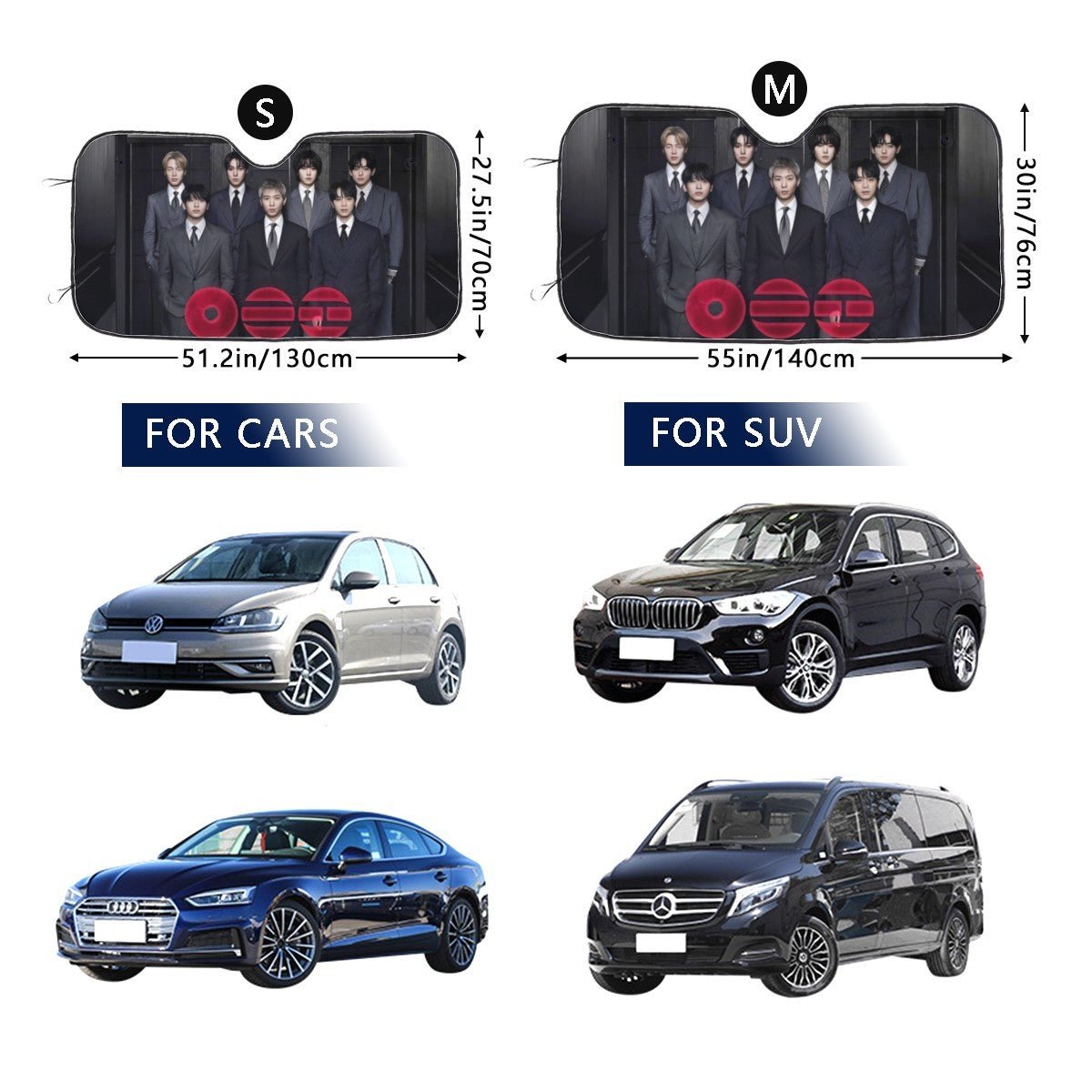 BTS Arirang Sun Shade - Windshield Cover - KPop Themed - Great gift! Car Window Shield - Windshield Protector - Beyond The Shoppe