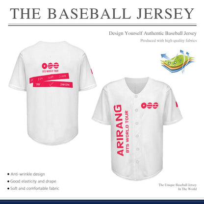 BTS ARIRANG WORLD TOUR Breathable Adult Baseball Jersey - Beyond The Shoppe